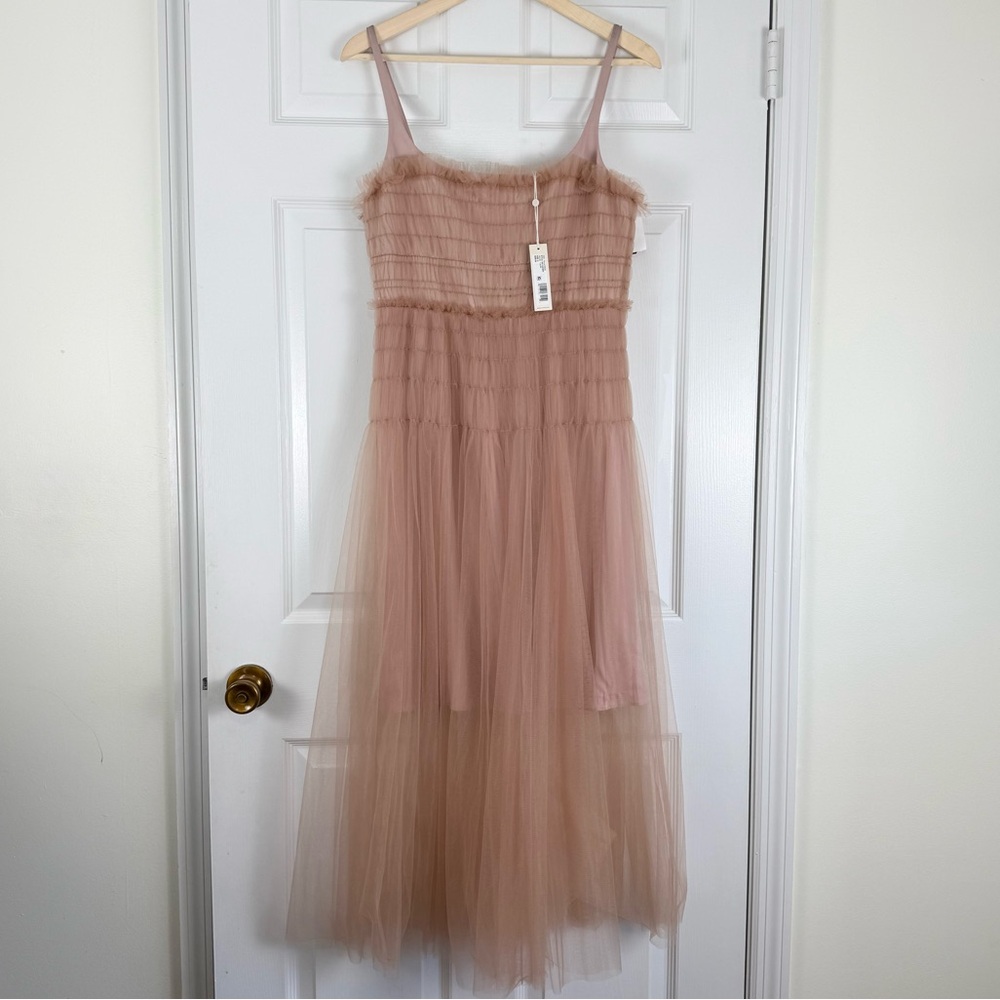 NEW Designer Carolyn Taylor Pink Nude Blush Elegant Tulle Dress Size 6